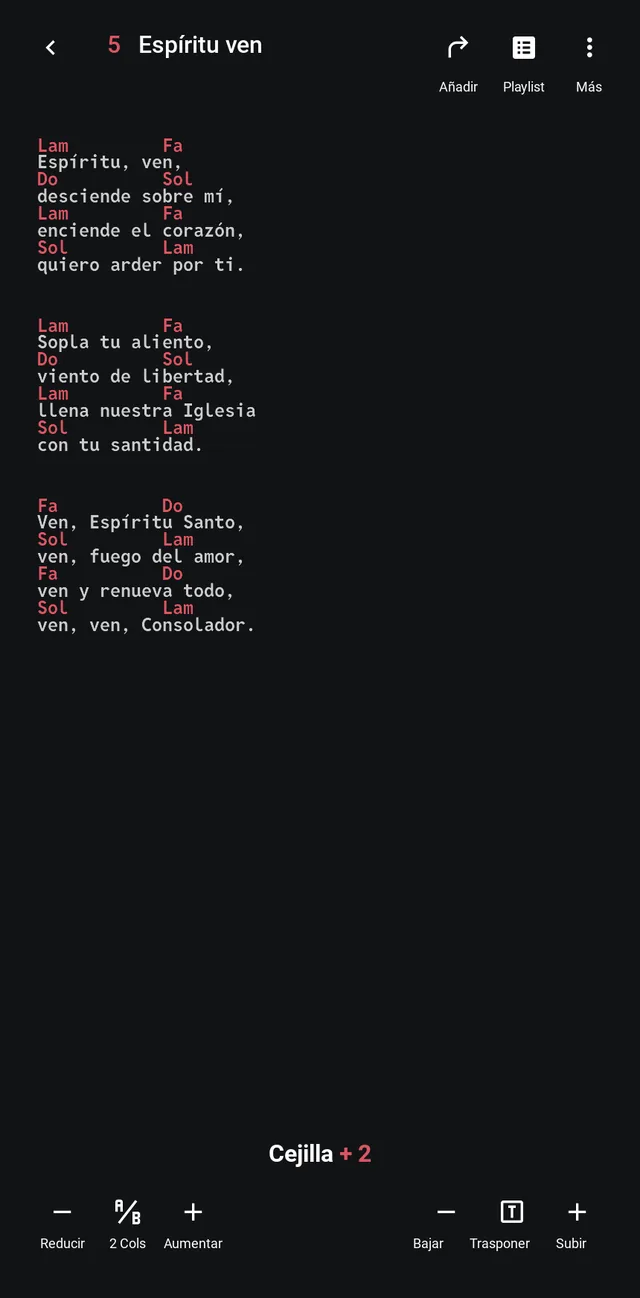 Acordes originales con indicación de cejilla