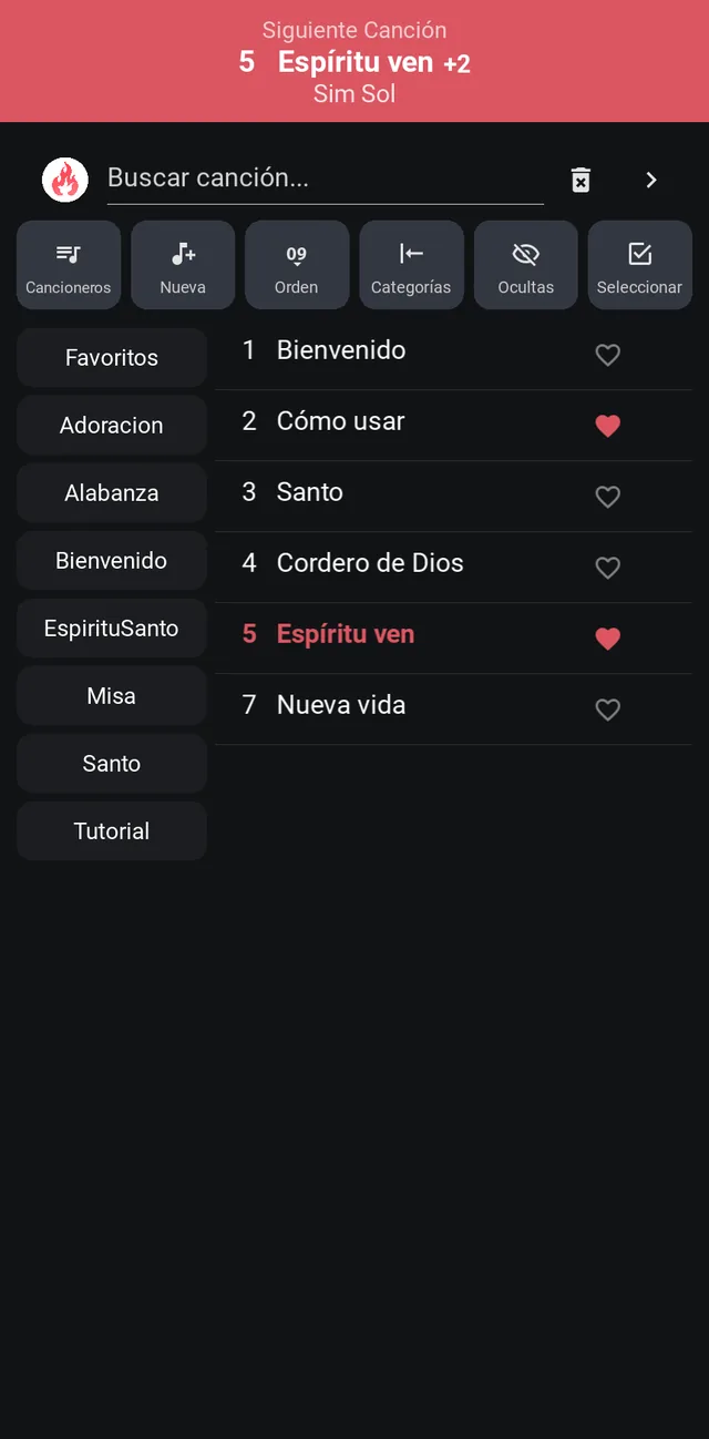 Aviso Siguiente Canción en el móvil de un músico