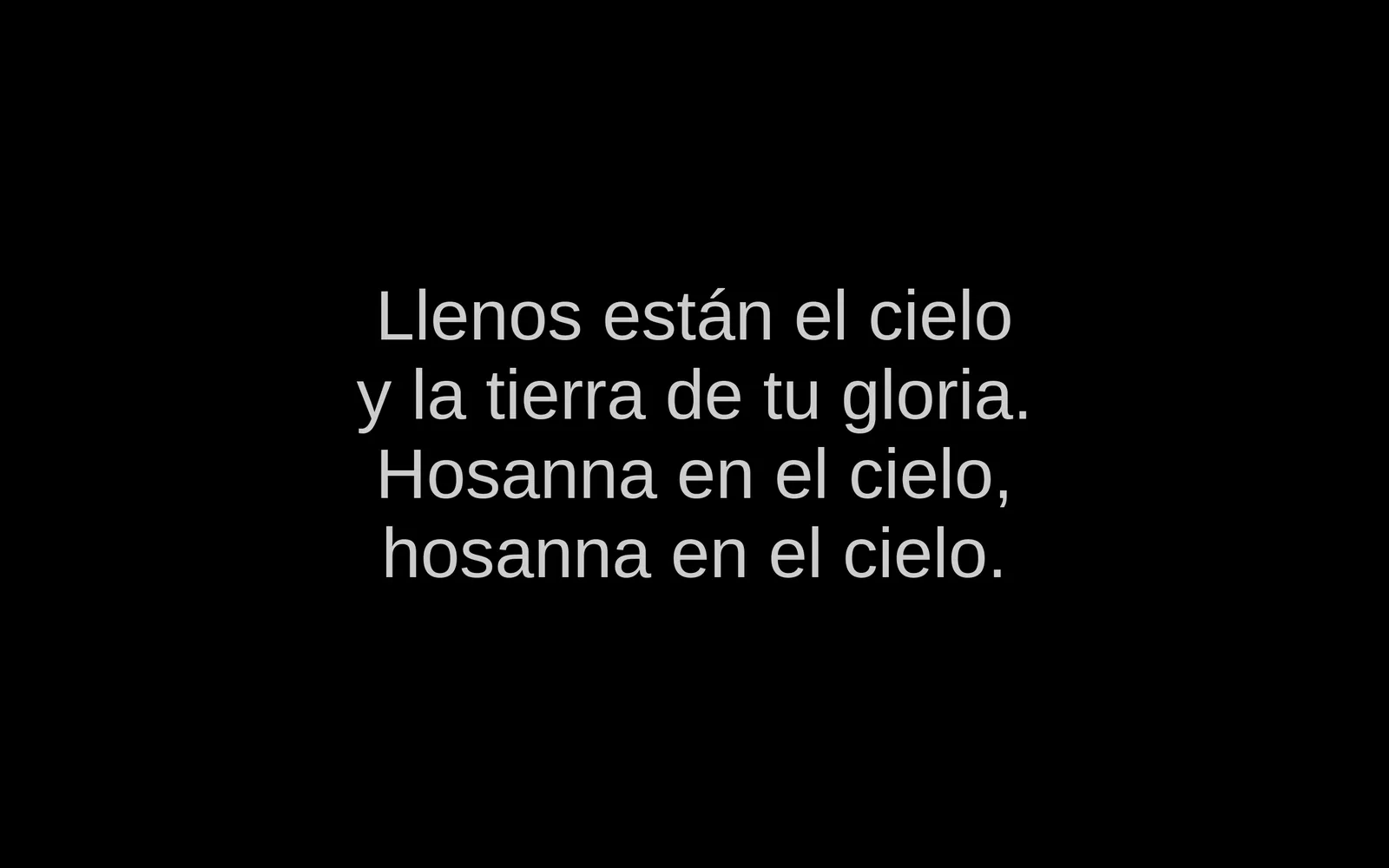 Pantalla de proyección con la letra en grande