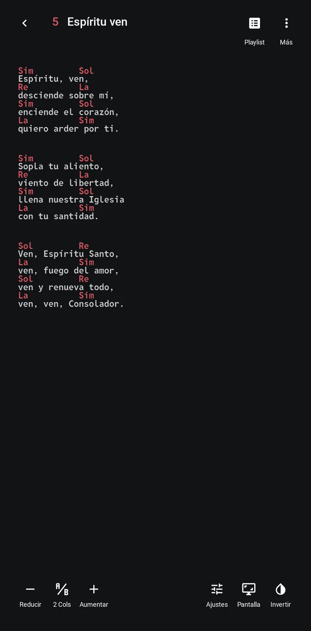 Móvil en modo Proyector con los botones Ajustes, Pantalla e Invertir